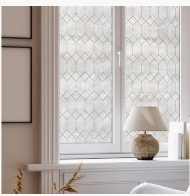 Artscape Old English Window Privacy Film — leaded-glass design, static cling, 36 × 72 in