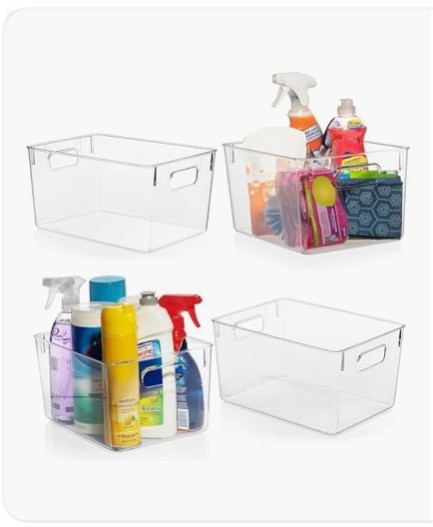 ClearSpace Clear Plastic Storage Bins — pantry/cabinet organizers