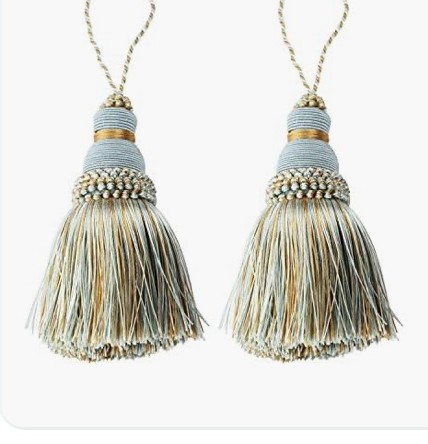 Colorful Tassel Key Tassels, DIY accessories (mix blue) — 2 pcs