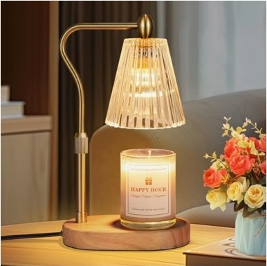 Imenlox Candle Warmer Lamp (amber) — timer & dimmer, adjustable height